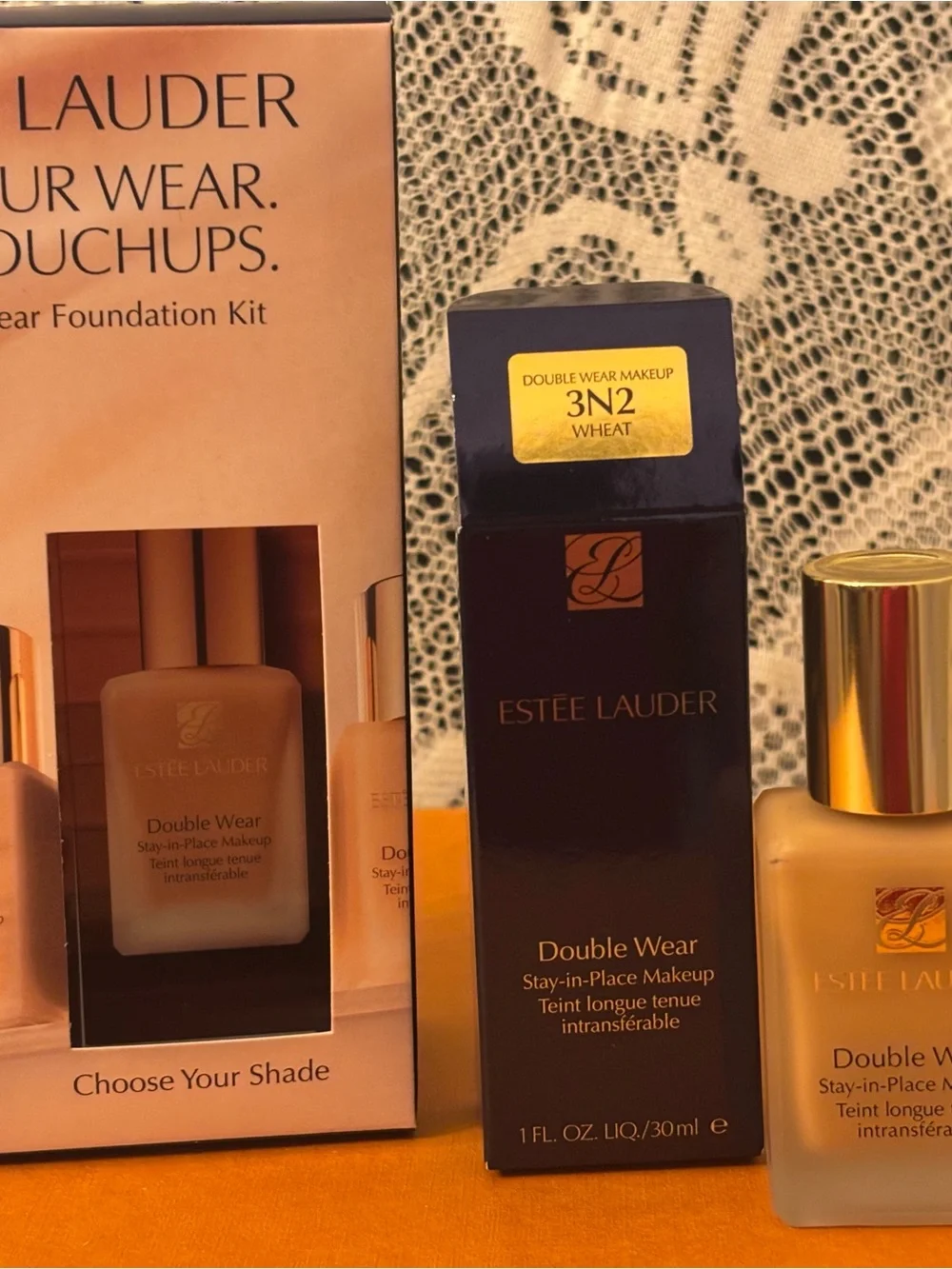 NIB Estee Lauder Double Wear Wheat 3N2 Foundation Kit